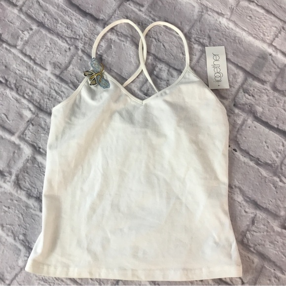 Vintage Y2K Cotton Tank Sequined‎ Butterfly Pin NWT - Picture 4 of 8